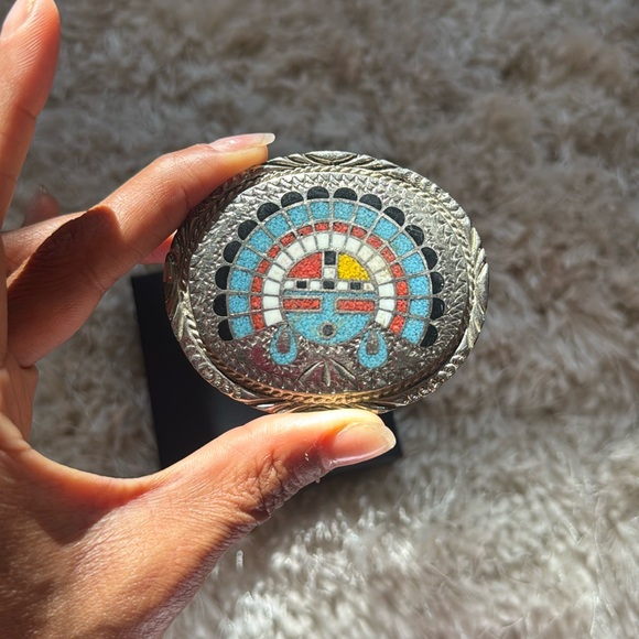 Vintage Zuni Sun Face Belt Buckle main image 9